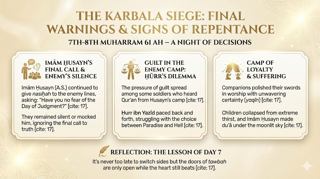Karbala: Day 7 — Final Warnings & the First Signs of Repentance (8th Muharram 61 AH)