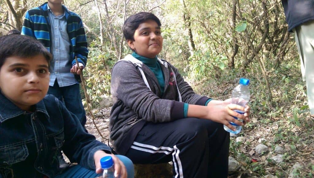 Children eating outdoors