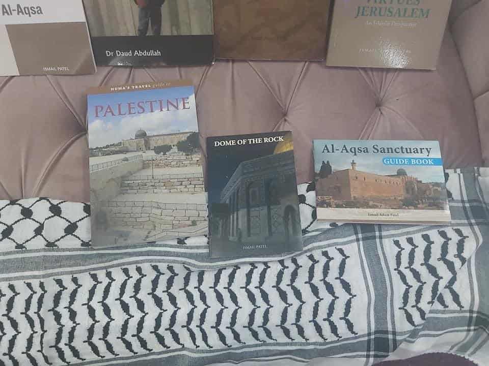 Books and scarf display