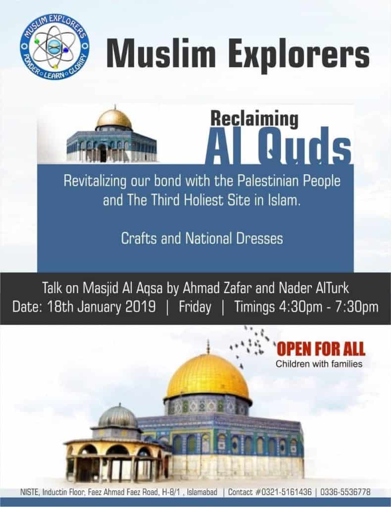 Muslim Explorers Al-Quds seminar poster